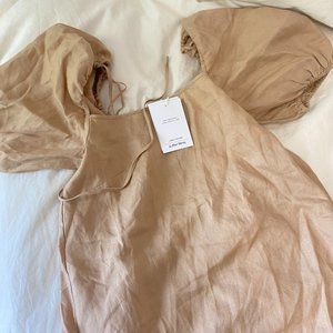 Linen Mini Dress from & Other Stories (Size 0, Beige)